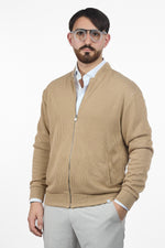 Cardigan Zip Intera No Stiro | 2 per €40 | Cammello