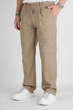 Pantalaccio Baggy Effetto Lino Gamba Larga 7577 | 2 per €50 | Tortora