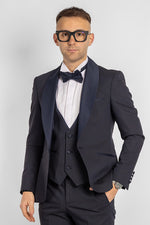 Abito Smoking Damascato 762 | Blu