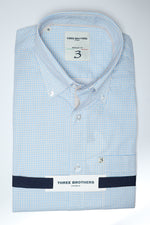 Camicia Button Down Regular Fantasia | Quadretti Beige e Celeste 08