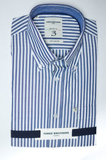 Camicia Button Down Regular Riga Larga | Blu 90