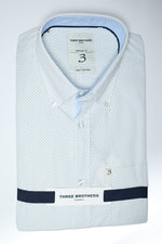 Camicia Button Down Regular Fantasia | Puntini Celeste e Marrone 11