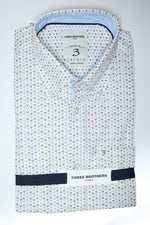 Camicia Button Down Regular Fantasia | Triangoli Beige e Marrone 12