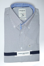 Camicia Button Down Regular Fantasia | Puntini Blu e Beige 17