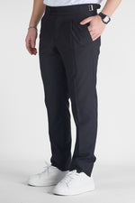 Pantalone Monte Carlo con Fibbia Laterale e Pinces | Nero