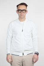 College Full Zip Doppio Cursore Cotone Finezza 16 | Bianco