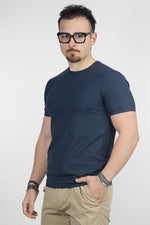 T-Shirt Mezza Manica Basic Ice Cotton 0501 | 2 per €30 | Blu