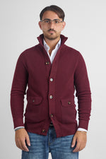 Cardigan Bottoni e Tasche Nido D'Ape 261460 | Bordeaux