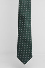 Cravatta Tre Pieghe Quadratini Bianchi su Fondo Verde | 2 Per €20