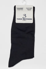 3 Calze Corte | Filo Di Scozia - Rimagliato a Mano | Nero