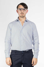 Camicia 100% Cotone Semi Slim Fantasia | Sole 16