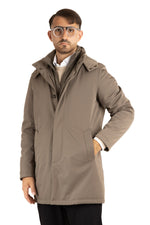Trench Coat with Detachable Hood | Green
