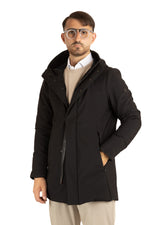 Parka con Micro Pile Interno | Lungo | Nero