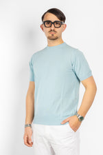 T-Shirt in Cotone Crepe Finezza 16 | 2 per €60 | Celeste