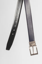 Ceinture réversible lisse | Bleu et noir