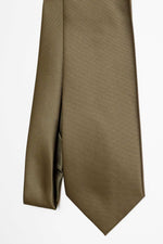 Cravate à trois plis de couleur unie | Bronze vert