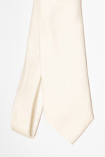 Cravate à trois plis de couleur unie | Blanc