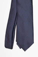 Cravate trois plis à motif micro-pois | Bleu et bleu clair