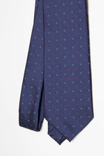 Cravate à trois plis à motif Micro Dash | Bleu et rouge