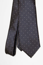 Motif de cravate à trois plis Poua | Noir et blanc