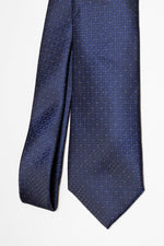 Cravate à trois plis avec motif carré | Bleu et bleu électrique