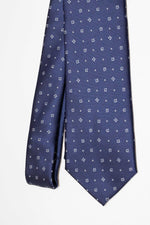 Cravate à trois plis Motif fantaisie | Bleu et bleu clair