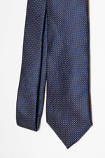 Cravate trois plis à motif micro-pois | Bleu et bleu électrique