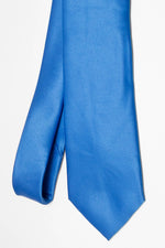 Cravate à trois plis de couleur unie | Bleu