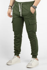 Pantalon de survêtement cargo en coton | 2 pour 40 € | Vert militaire