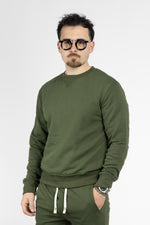 Felpa in Cotone Girocollo | 2 Per €40 | Verde Militare 8