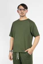 Felpa in Cotone Girocollo Mezza Manica | 2 Per €20 | Verde Militare 8