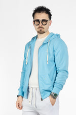 Sweat à capuche zippé en coton | 2 pour 40 € | Céleste 33