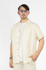 Ensemble chemise surdimensionnée en tissu texturé + short bermuda | Beige 14