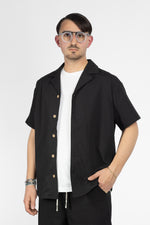 Ensemble chemise surdimensionnée en tissu texturé + short bermuda | Noir 15