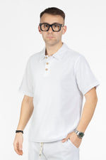 Ensemble Polo + Bermuda en Tissu Tissé | Blanc 16