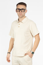 Ensemble Polo + Bermuda en Tissu Tissé | Beige 15