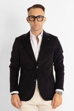 Giacca Operata in Velluto Extra Fine | Blu