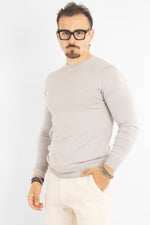 Pullover Girocollo Basic Slim | 2 per €40 | Ghiaccio