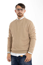 Pull ras du cou côtelé style granny 104 | 2 pour 40 € | Camel