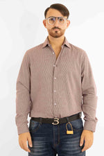 Chemise en flanelle à carreaux semi-slim | Bordeaux
