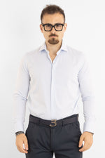 Camicia No Stiro Regular Doppio Ritorto Riga Stretta 8261 | Bianca