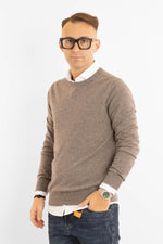 Pull col rond en cachemire mélangé 2371 | 2 pour 60 € | Gris tourterelle