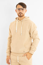 Felpa Ciniglia Felpata Chiusa con Cappuccio | Kaki