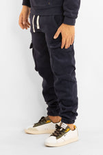 Pantalon de survêtement cargo en chenille | Bleu