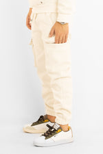 Pantalon de survêtement cargo en chenille | Crème
