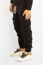 Pantalon de survêtement cargo en chenille | Noir