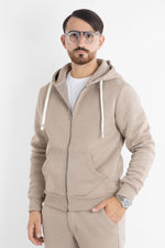 Felpa Jersey Pesante Zip e Cappuccio 6704 | 2 per €60 | Sabbia