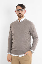 Pullover a V Misto Lana 82 | 2 per €50 | Tortora