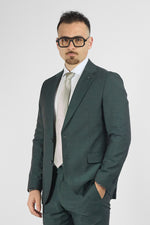 Abito Due Bottoni Tessuto Lavorato | Verde