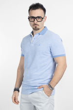 Slub Cotton Short Sleeve Polo 15312 | 2 for €40 | Light Blue